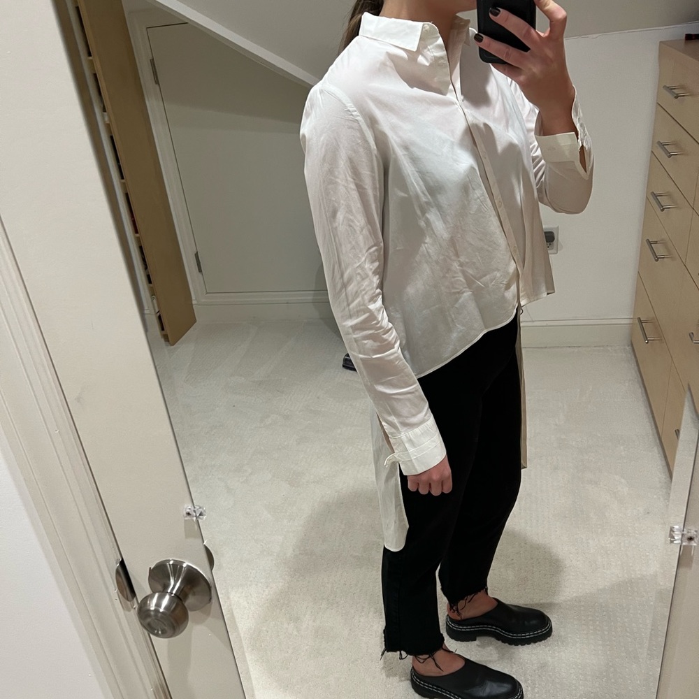White High Low Button Down - image 3